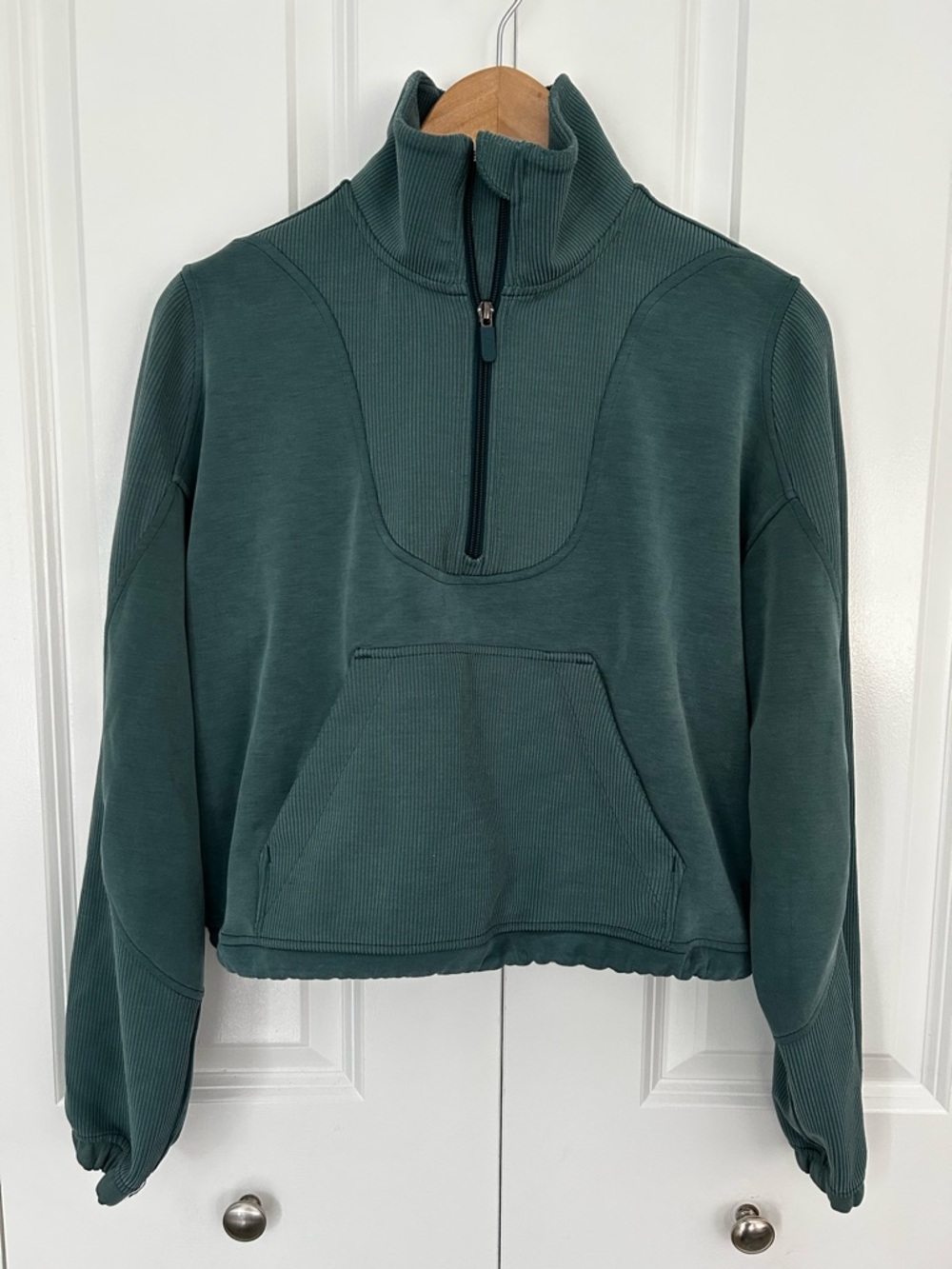Lululemon BRUSHED SOFTSTREME RIBBED HALF ZIP Medium Forest Size 4